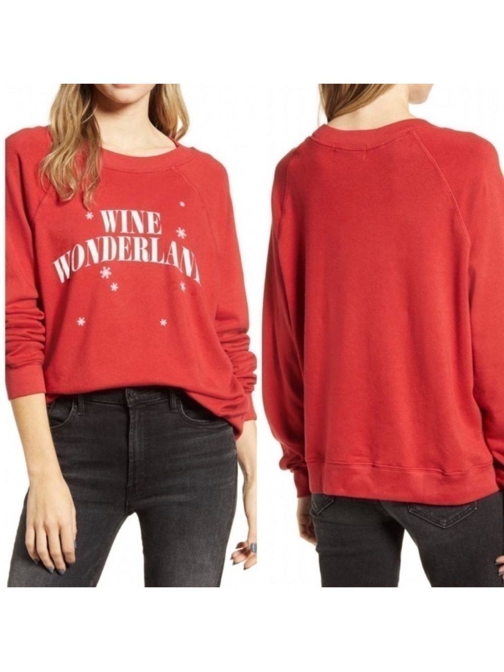 WILDFOX Wine Wonderland Red Holiday Sweater X-Small